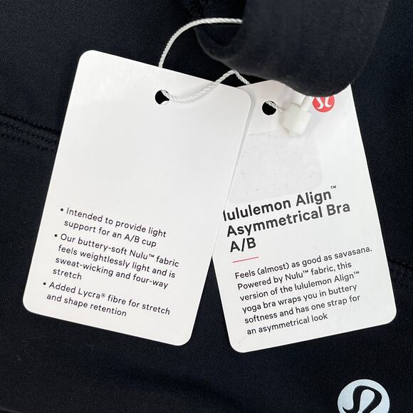 Lululemon Align Asymmetrical Bra Sz 8 S A/B New $58 Black Low Support Unpadded - Picture 9 of 14